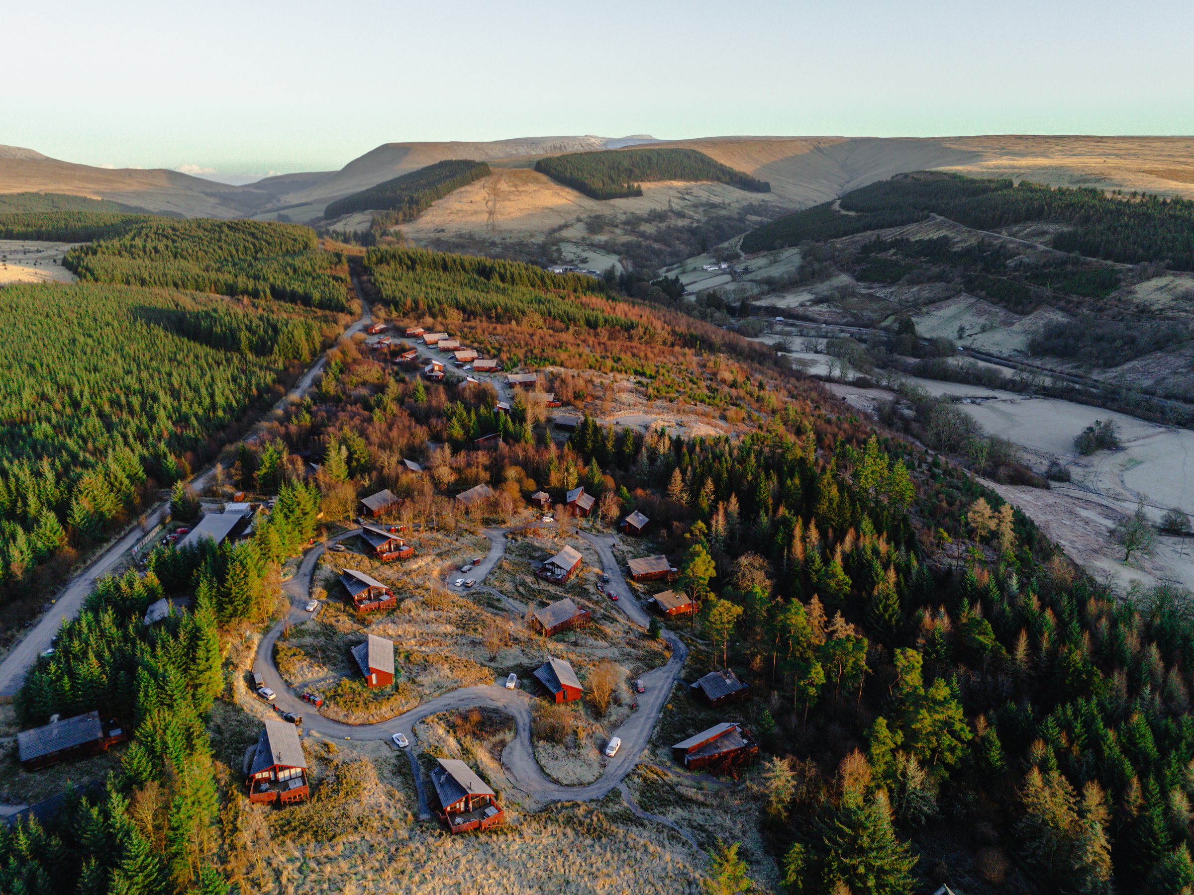 Aerial view of Brecon Beacons location