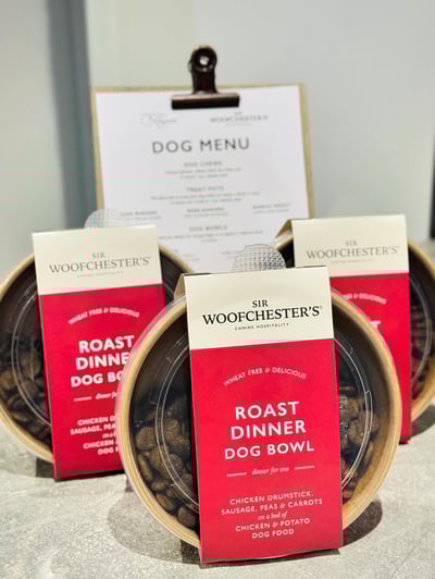 Sir Woofchesters dinner dog bowls