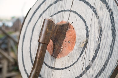 Axe throwing activity 