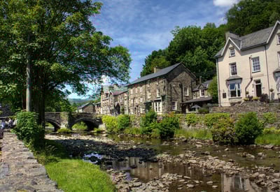 Scenic view of Beddgelert in Wales.