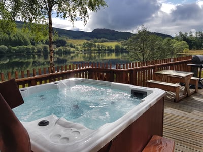 Hot tub in the forest at Forest Holidays