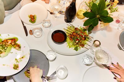 Flatlay image of a dinner table