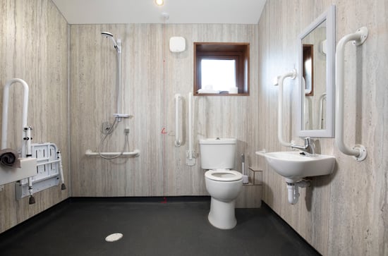 Wheelchair-Adapted Silver Birch bathroom at Glentress Forest