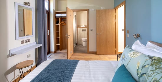 Silver Birch master bedroom at Glentress Forest