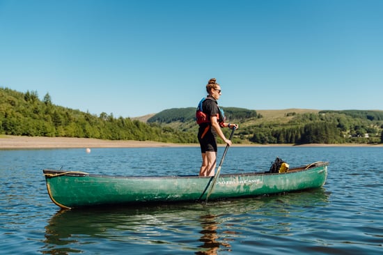 Canoeing at Pontsticill Reservoir in Brecon Beacons