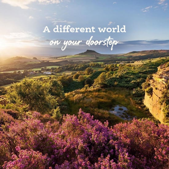 Yorkshire moors image with text overlay 