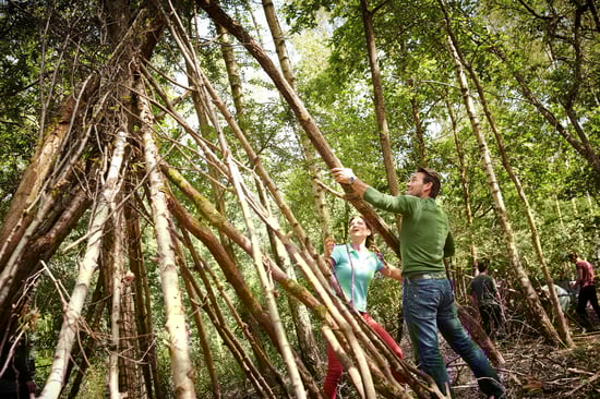 Team building den building exercise