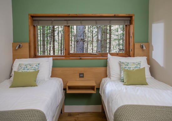 Golden Oak twin bedroom