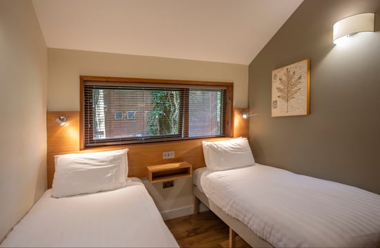 Golden Oak twin bedroom