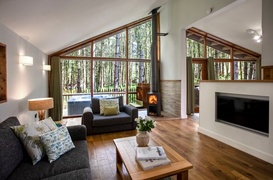 Golden Oak lounge at Ardgartan Argyll, Forest Holidays