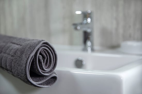 Silver Birch bathroom sink close up