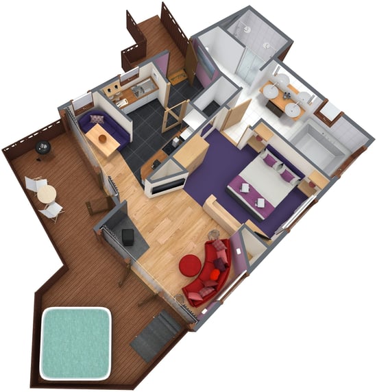 Golden Oak Hideaway floor plan at Beddgelert, Forest Holidays