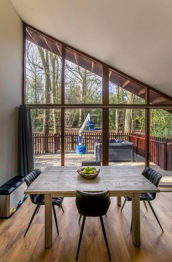 Wheelchair-adapted Silver Birch dining table at Delamere Forest, Cheshire