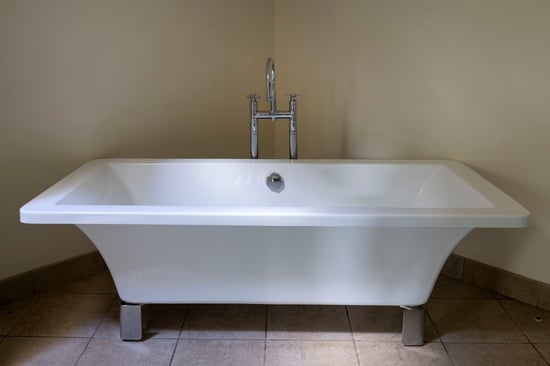 Golden Oak Cottage freestanding bath at Keldy, Yorkshire