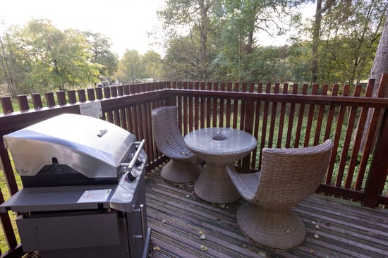 Golden Oak Cottage decking area at Keldy, Yorkshire