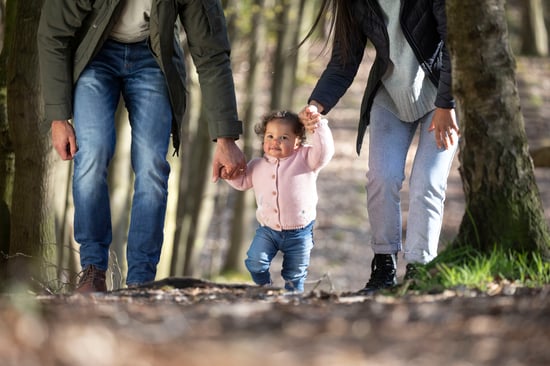 Family holiday in the forest