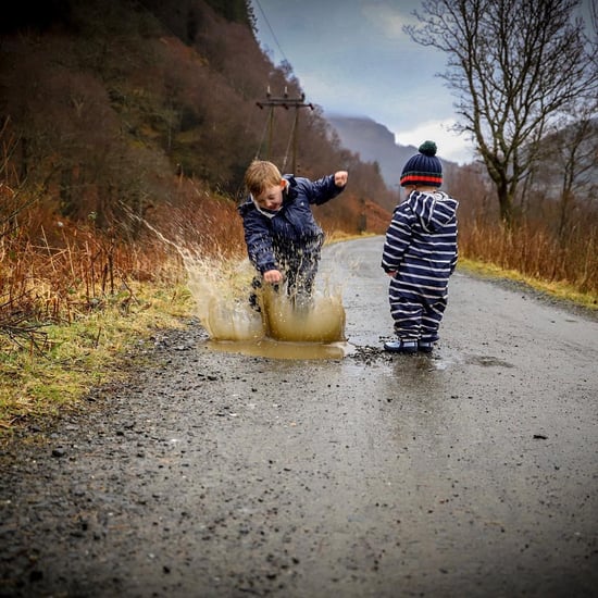 children playing and exploring on a walking holiday