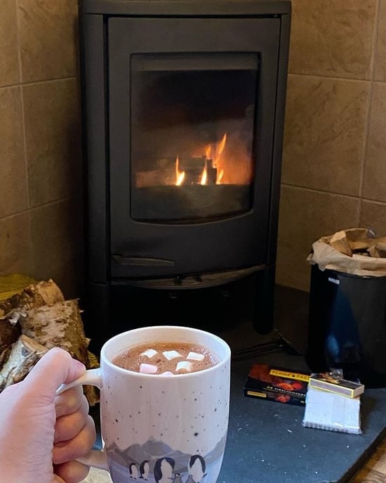 Log burner at Forest Holidays by @jade.h_x
