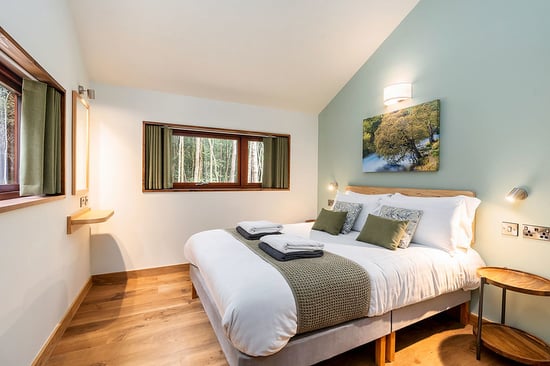 Master bedroom at Forest Holidays