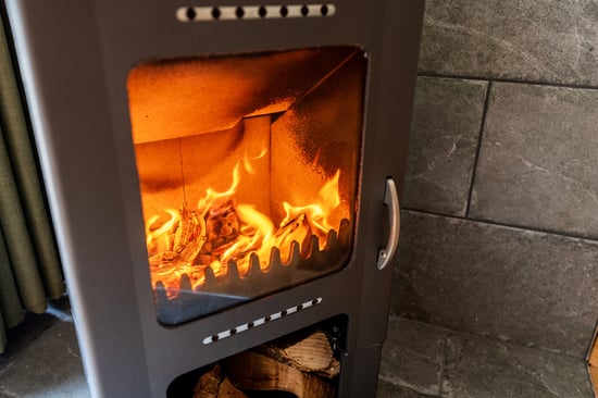 Log burner at Forest Holidays