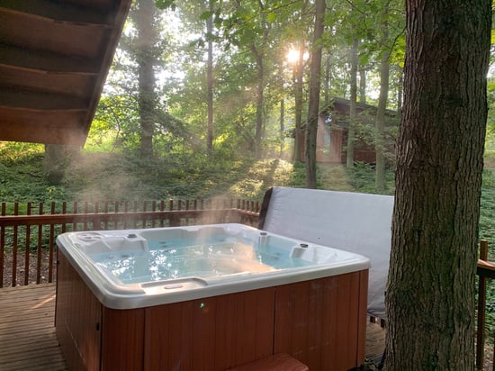 Hot tub in Sherwood Forest, at Forest Holidays