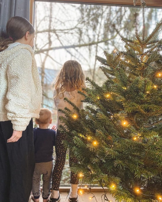 Christmas tree decorating at Forest Holidays