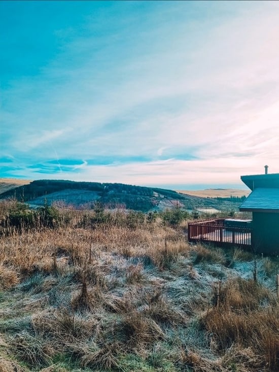 Snowy views of the valley in Garwnant, Brecon Beacons