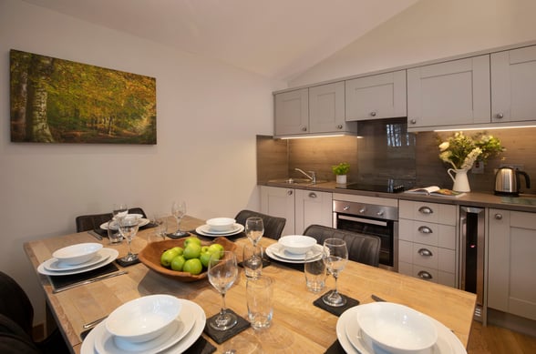 Golden Oak kitchen and dining area