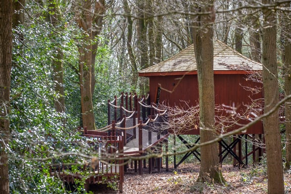 Golden Oak Treehouse exterior at Glentress Forest