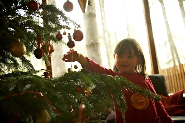 Decorating the Christmas tree