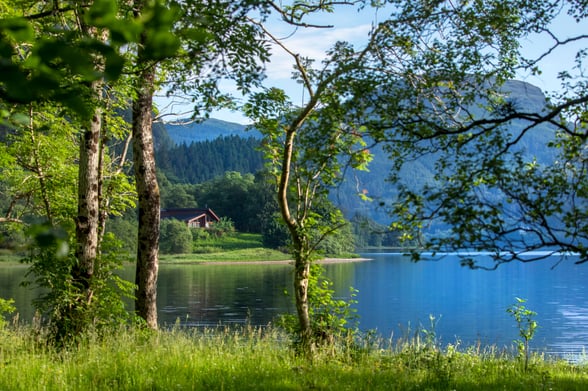 Cabin across the loch at Strathyre