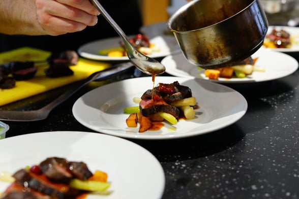 Close up of the Personal Chef food at Forest Holidays