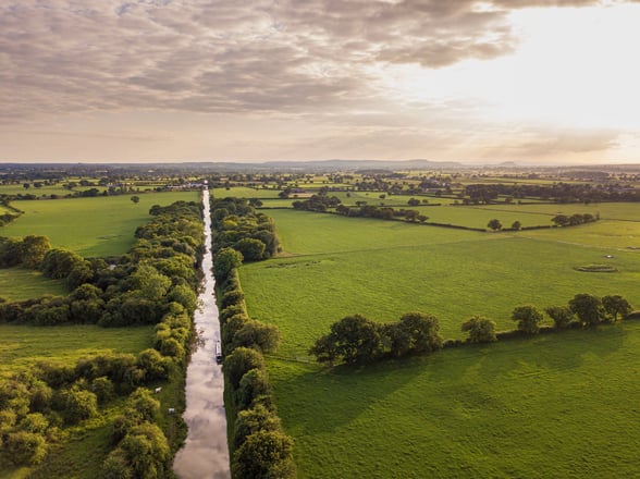 Aerial view of Cheshire Plains