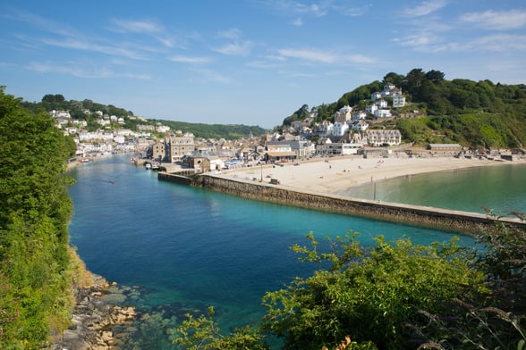 View of Looe harbour in Cornwall
