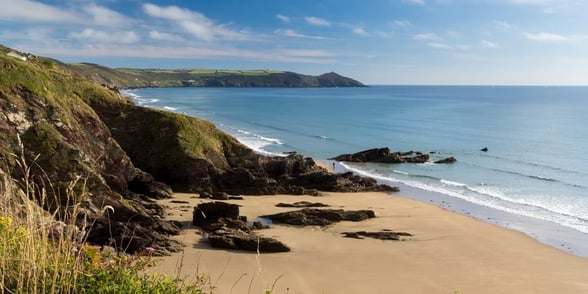 Coastal views of Whitsand Bay, Cornwall