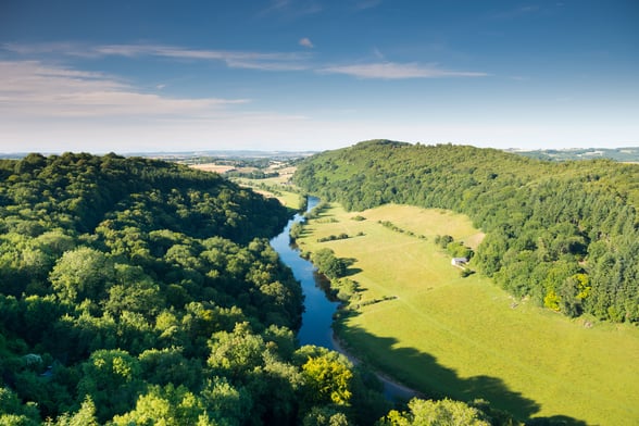 View of the River Wye, Herefordshire from the top of Symonds Yat