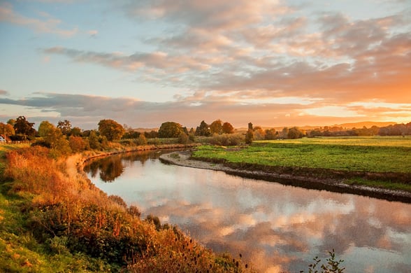 Sunset over the river Wye