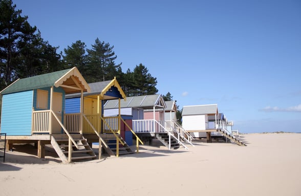 Colourful beach huts at Wells-next-the-sea