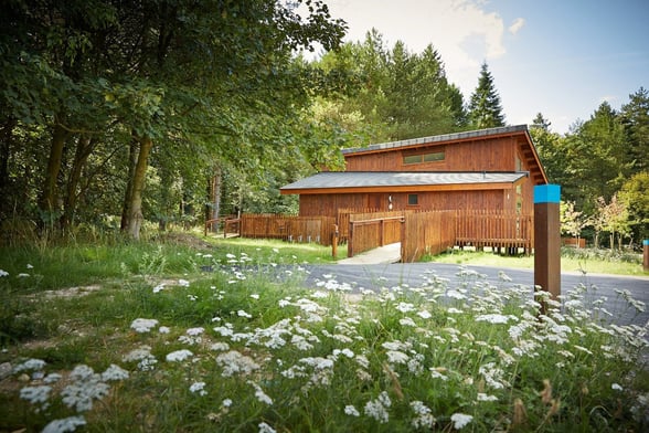 Exterior view of the Wheelchair-Adapted Silver Birch at Thorpe Forest, Forest Holidays