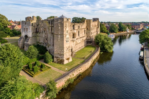 Gothic castle in Newark-on-Trent in Nottinghamshire