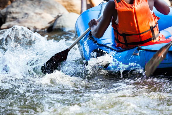 Water rafting at the National Watersports Centre in Holmes Pierrepoint Park