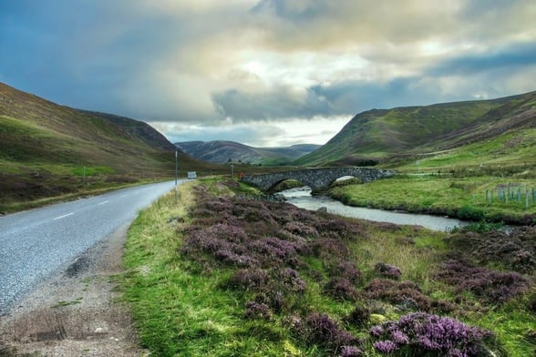 The old military road in Scotland