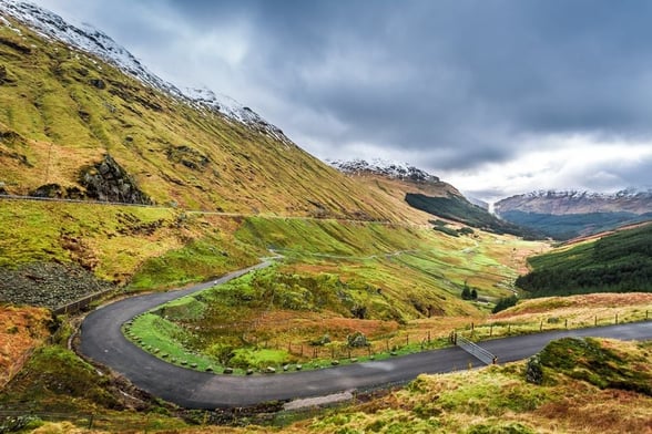 View of Argyll forest park in Scotland