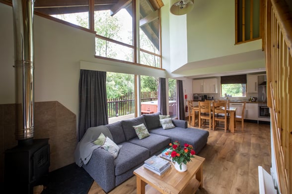 Golden Oak 3 bed lounge at Strathyre, Forest Holidays