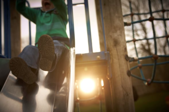 Children's play area at Keldy, Forest Holidays