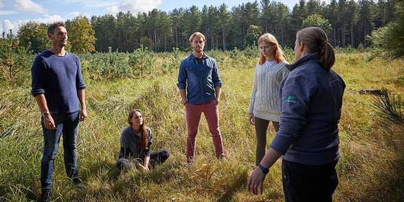 Forest Ranger at Forest Holidays guiding the group through the session