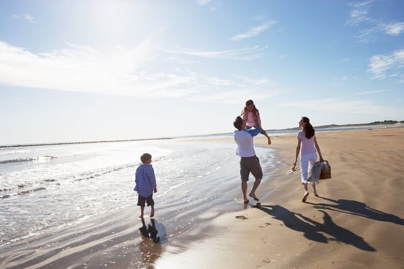 Family at the beach 