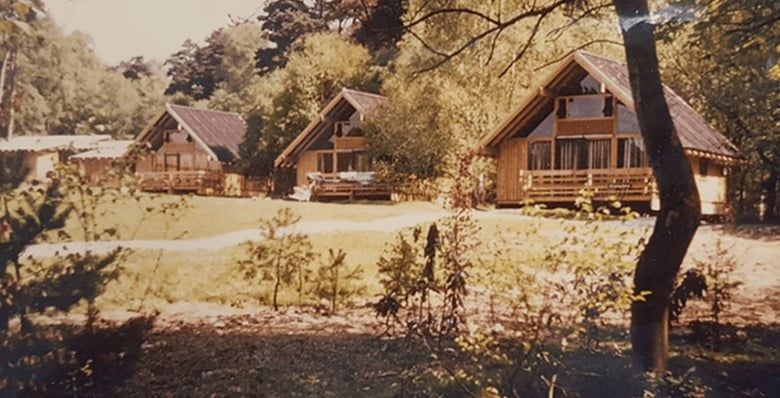 A photo of the cabins at Keldy in the 1970's