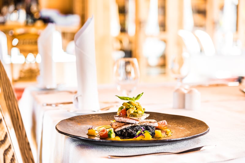 Seafood in fine dining restaurant 