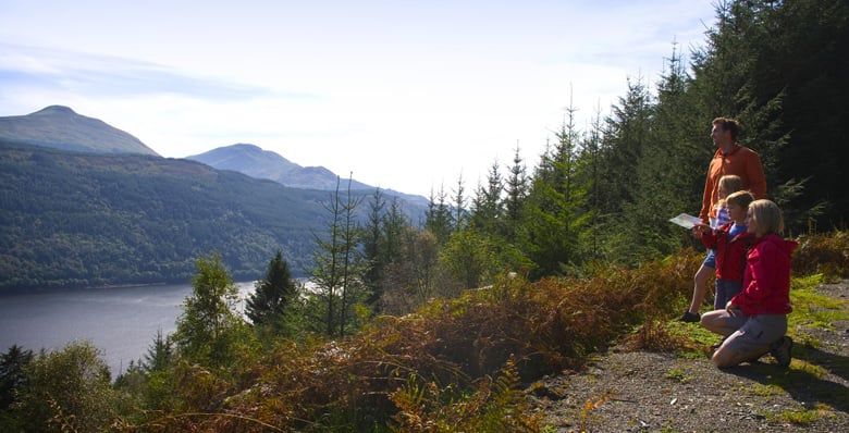 Family hiking in Scotland